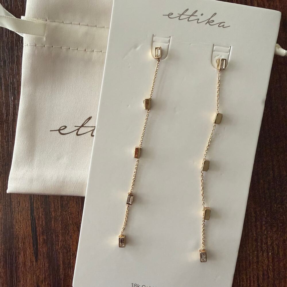 ETTIKA Linear Baguette Earrings